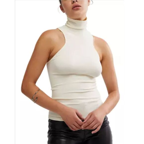 Free People Intimately IRREG Always Ready Seamless Turtleneck Tank sz. XS/S D97 - Picture 1 of 10